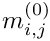 $m_{i,j}^{(0)}$